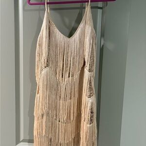 Lulu's Cream Fringe Dress